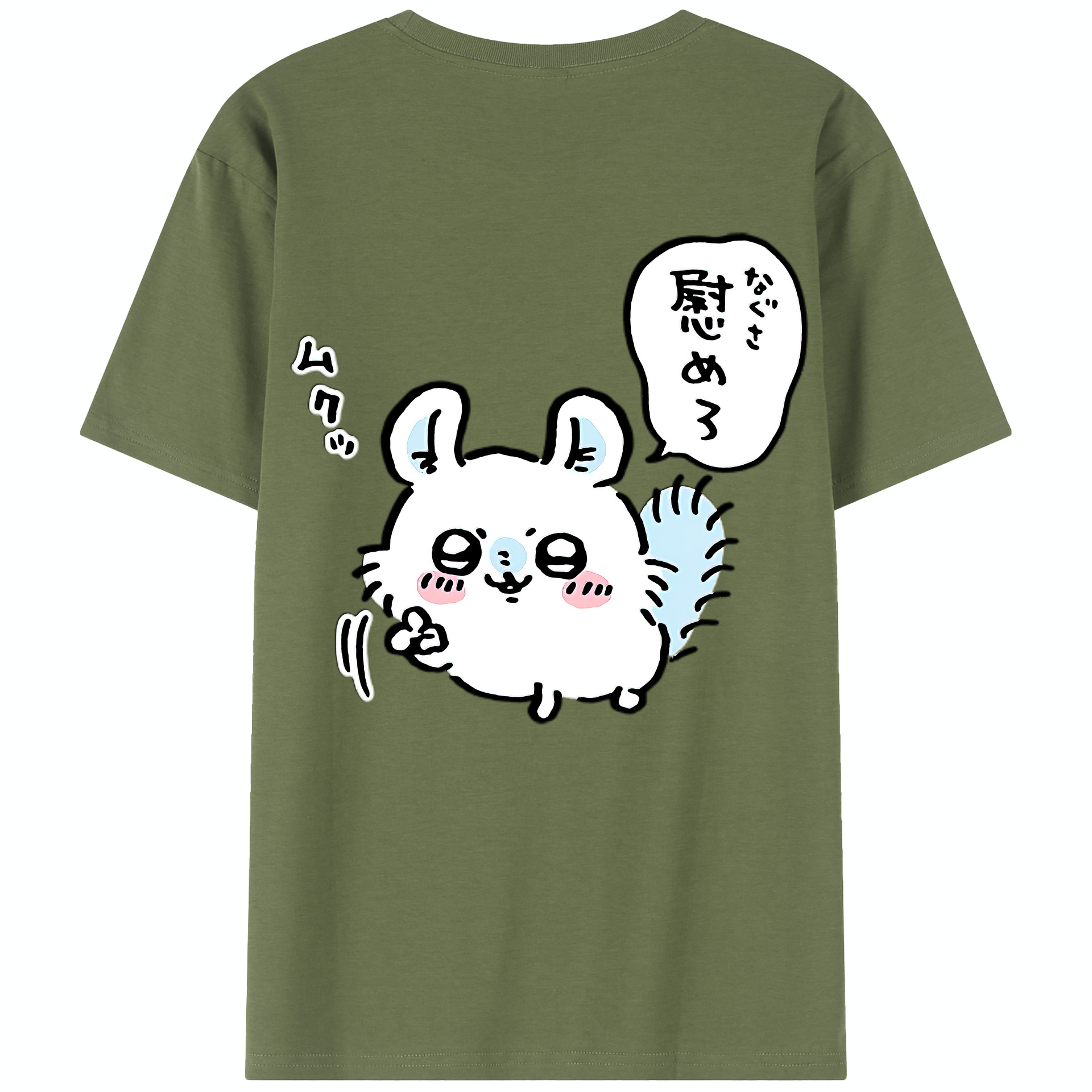 （画像用） ちいかわ モモンガ Chii-kawa Momonga 綿100％半袖Tシャツ（背面プリント）